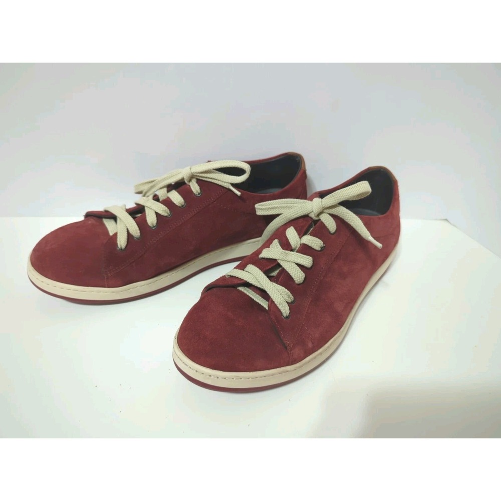 TO BOOT New York Adam Derrick Italy Mens 8.5 Red Suede Leather Low Top Sneakers